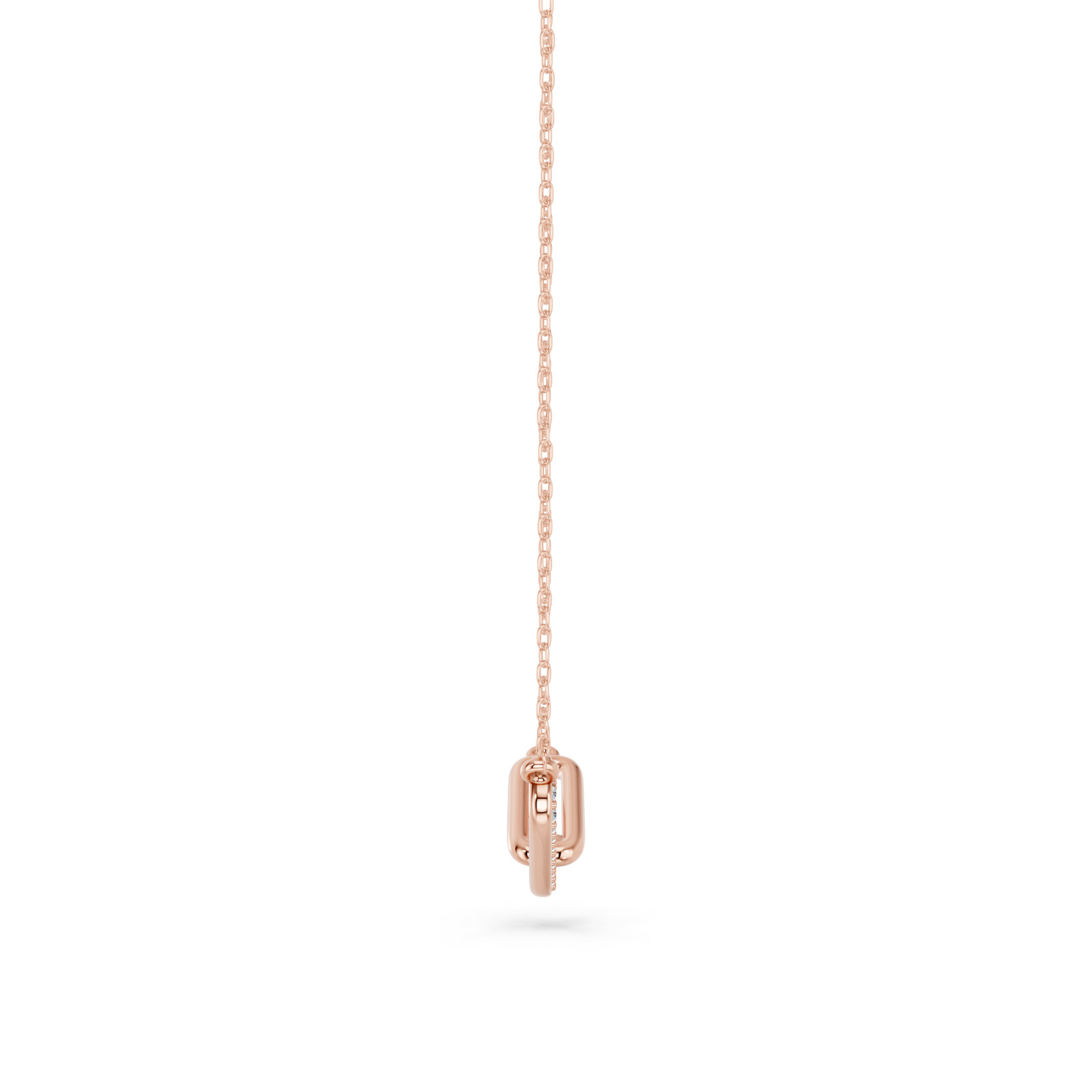 0.10Ct Lab Grown Round Diamond Paperclip Necklace 10K Solid Gold for Women