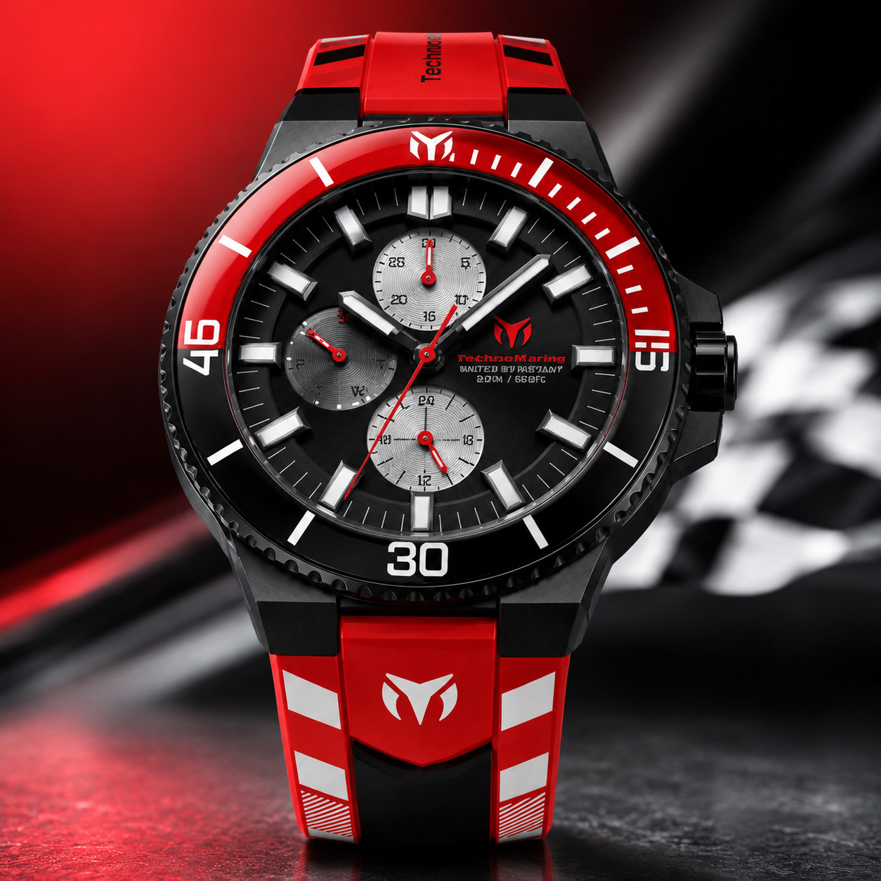 TechnoMarine Racing Legends Chronograph Men’s Watch – 43mm | Red & Black 525039