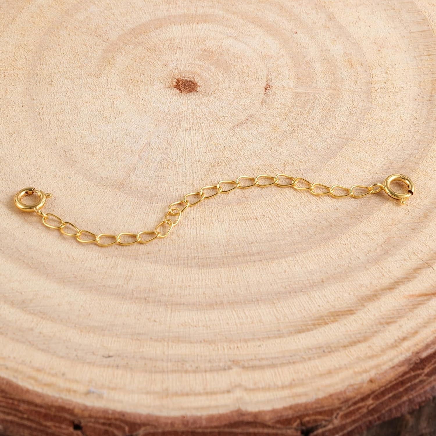 Luxury 18K Solid Gold Extender – Adjustable Chain for Jewelry with Clasp Closure