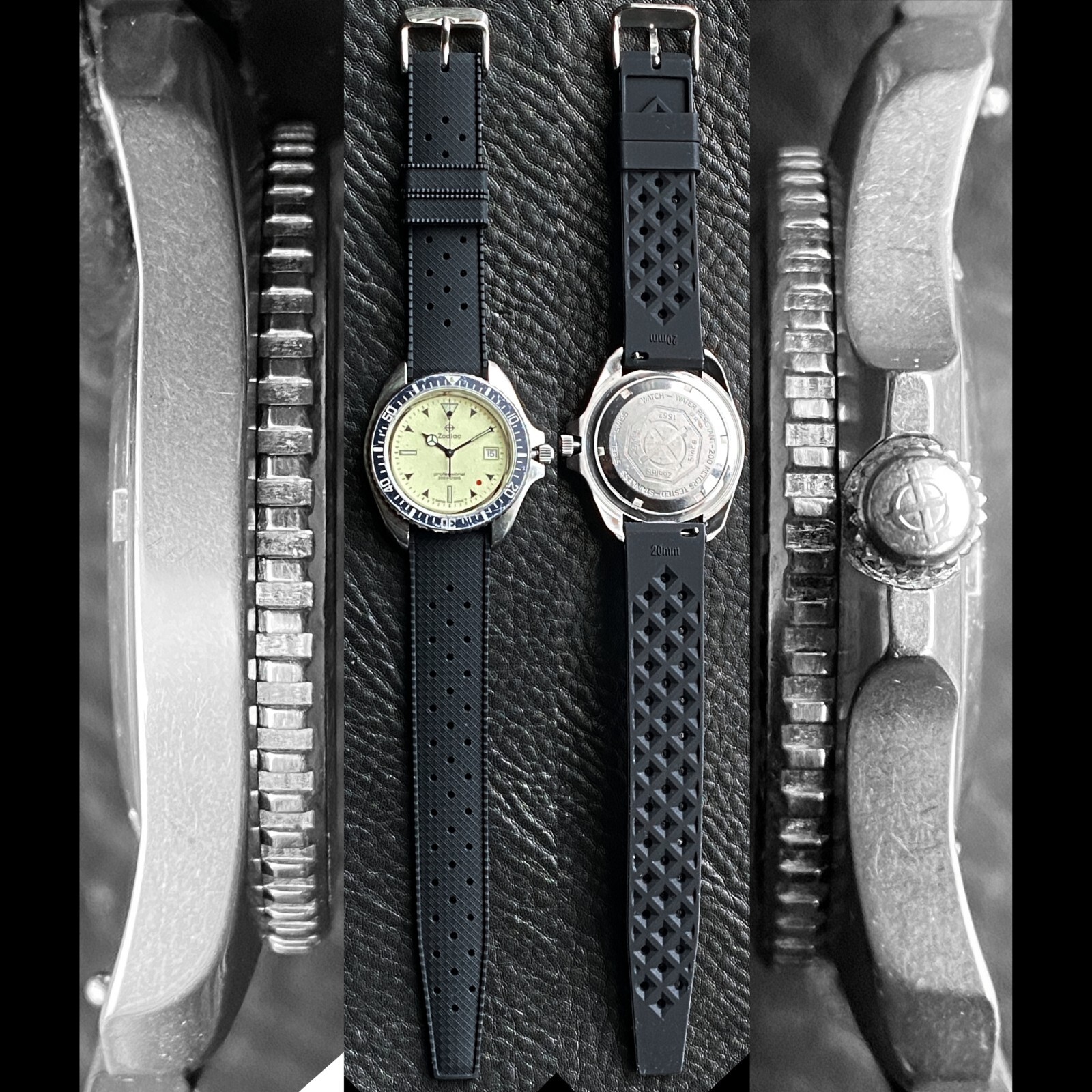 EXCELLENT ZODIAC VINTAGE RED POINT RED DOT 106.21.07 QUARTZ DIVER SWISS
