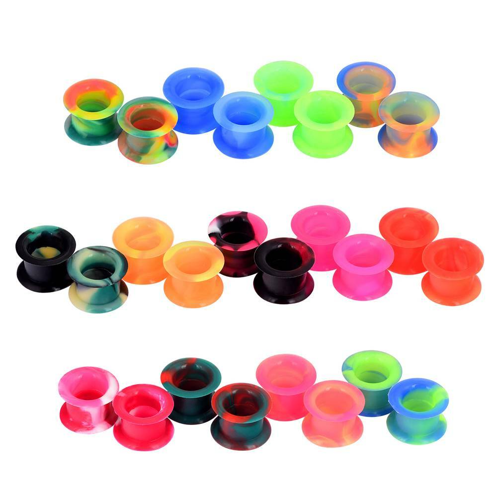 2PCS Thick Silicone Ear Gauges Tunnel Plug Earskin Expander Body Piercing 2g-1″