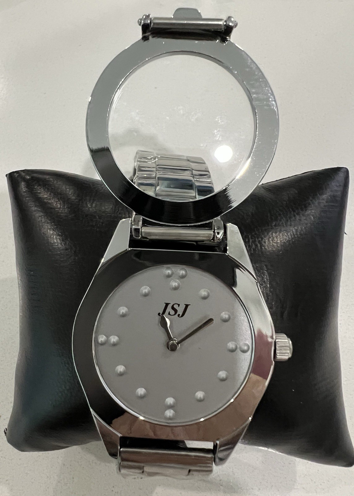 Braille watch, 38.5 mm with stickers and box