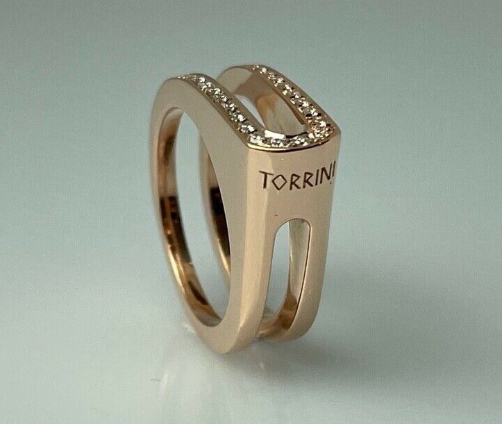 “TORRINI” DESIGNER RING from ITALY with approx. 0.26 ct. BRILLIANT, 18ct. ROSE GOLD
