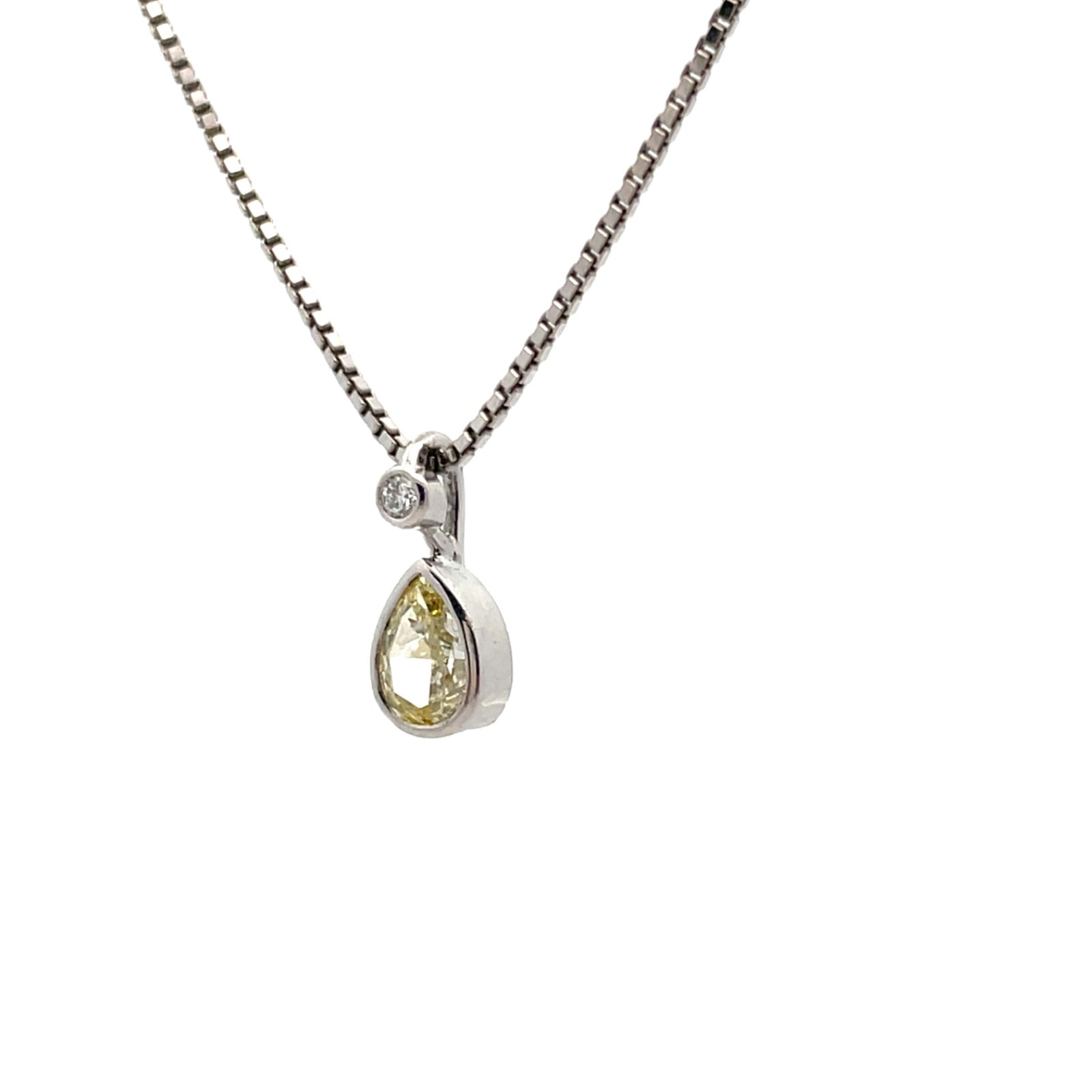 Fancy Diamond Pendant 0.60 ct., Yellow, Untreated in 585 White Gold