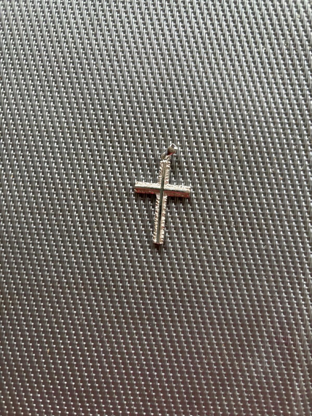 925 Silver Ladies Kids Cross Pendant Pendant Cross Textured High Shiny Polished