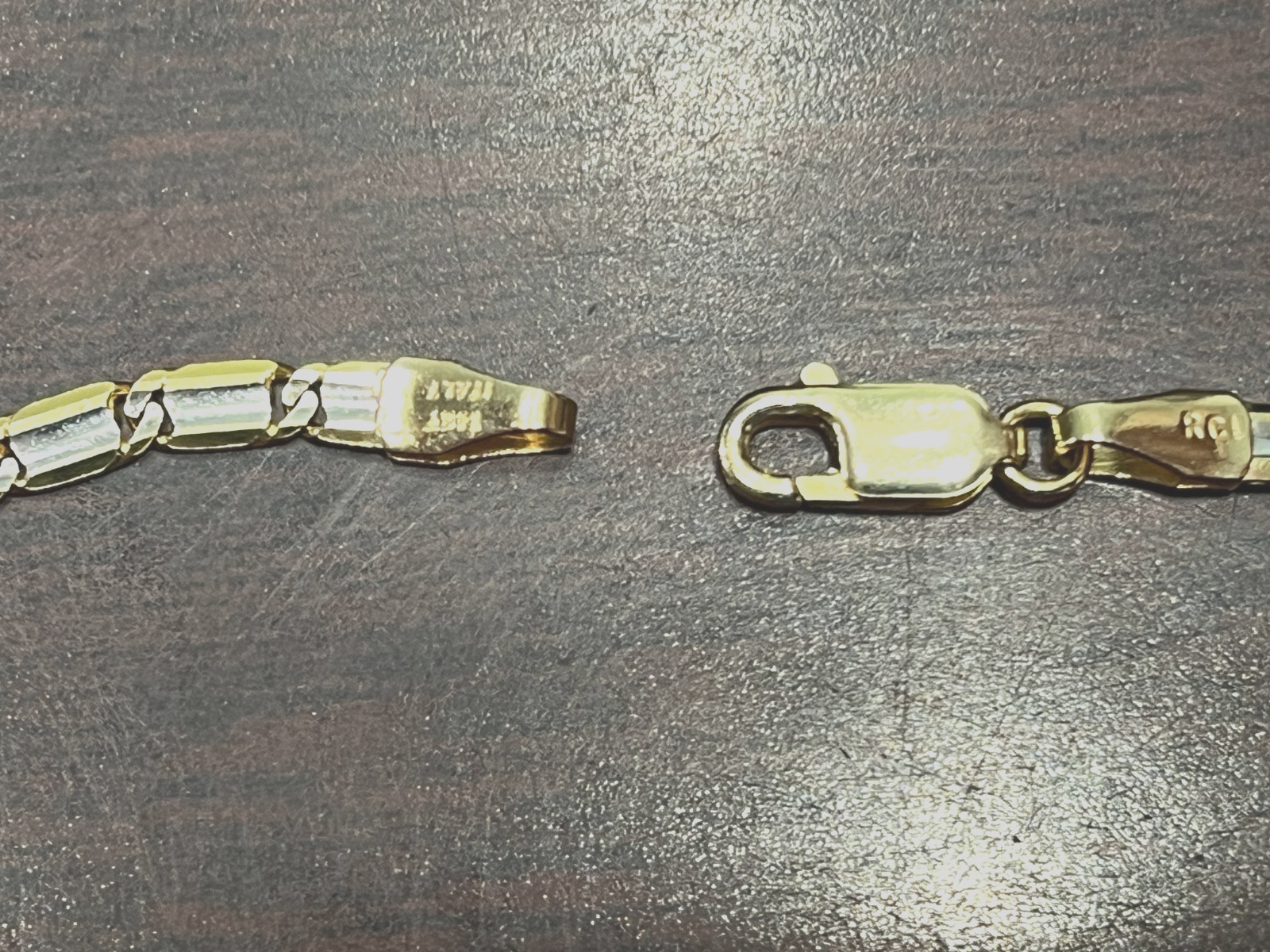 14K Tu-Tone Gold Link Bracelet – 3.4g – 6.75″ Wrist