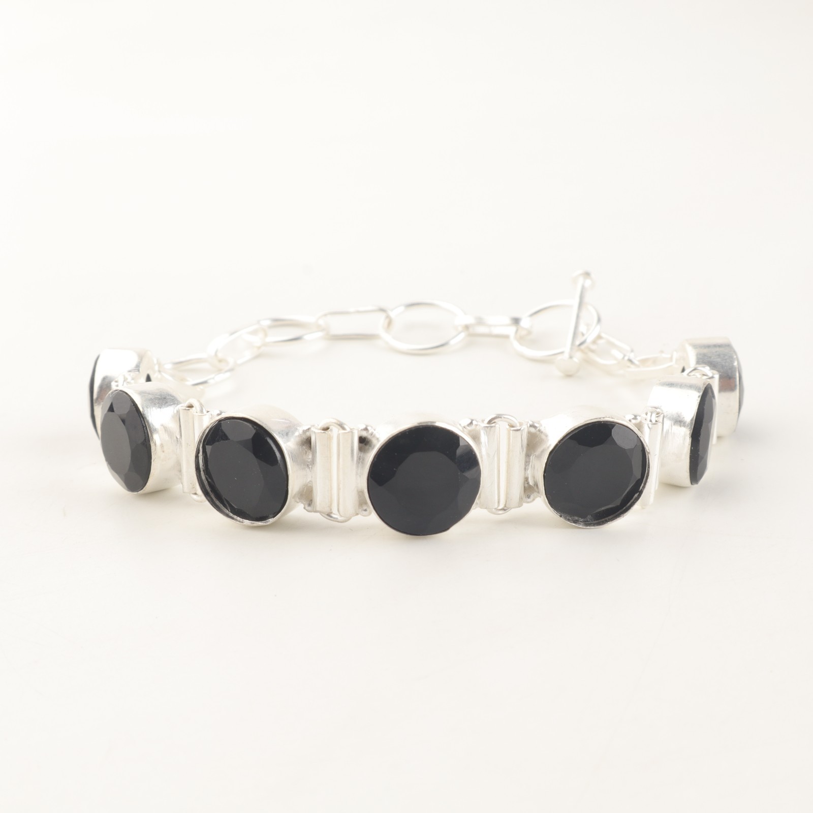 Green Onyx Gemstone 925 Sterling Silver Handmade Women Jewelry Bracelet 9″ Gift