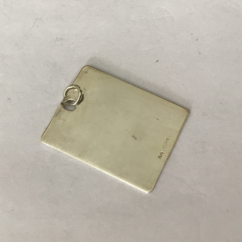 Sterling Silver 925 Square Blank Tag Disc Corner Engraved Charm Pendant D33
