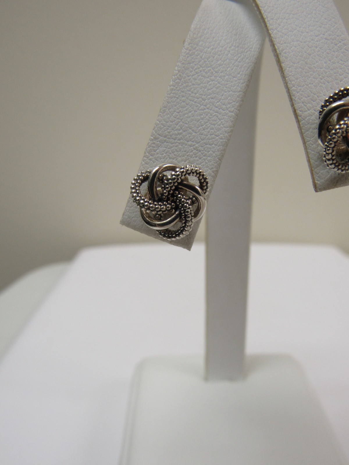 Designer LAGOS Sterling Silver Love Knot Stud Earrings
