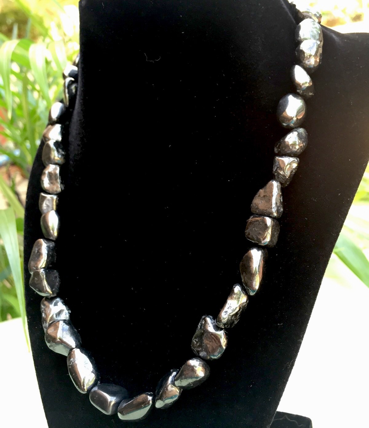Elite Shungite Necklace Noble Tumbled Shungite Nugget Necklace Chain Karelia.