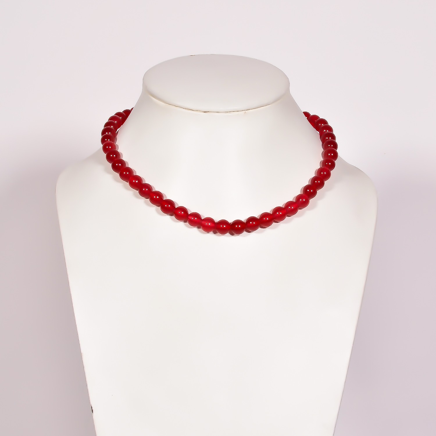 Natural Jade Gemstone Round 8 mm Smooth Beads 15.5″ Stretchable Necklace NN-50