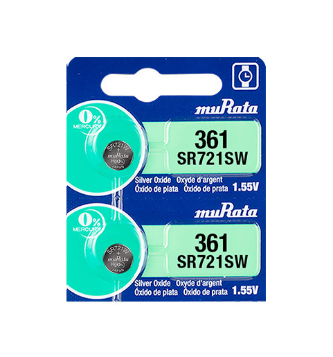 Murata 361 (SR721SW) Silver Oxide Watch Battery (2 Count) – Replaces Sony 361