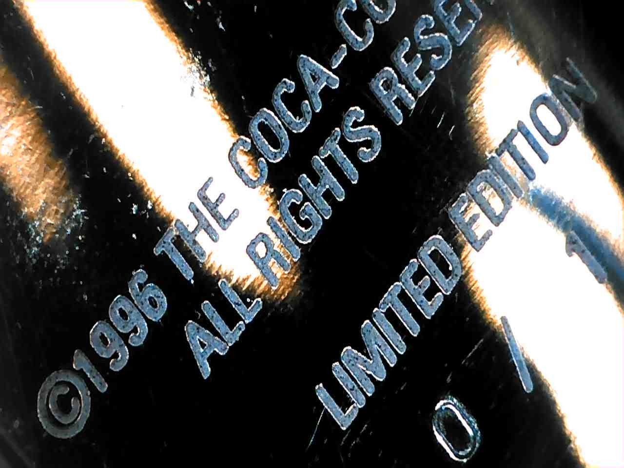 1996 Coca-Cola Watch Vintage Limited Edition 890/1500 Rectangle Black Leather
