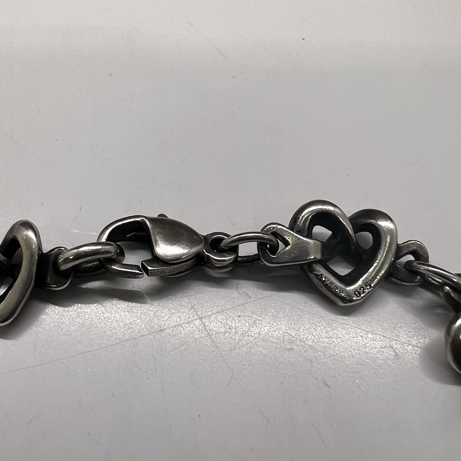 Retired James Avery Sterling Silver Open Heart Love Knot 6.5” Bracelet