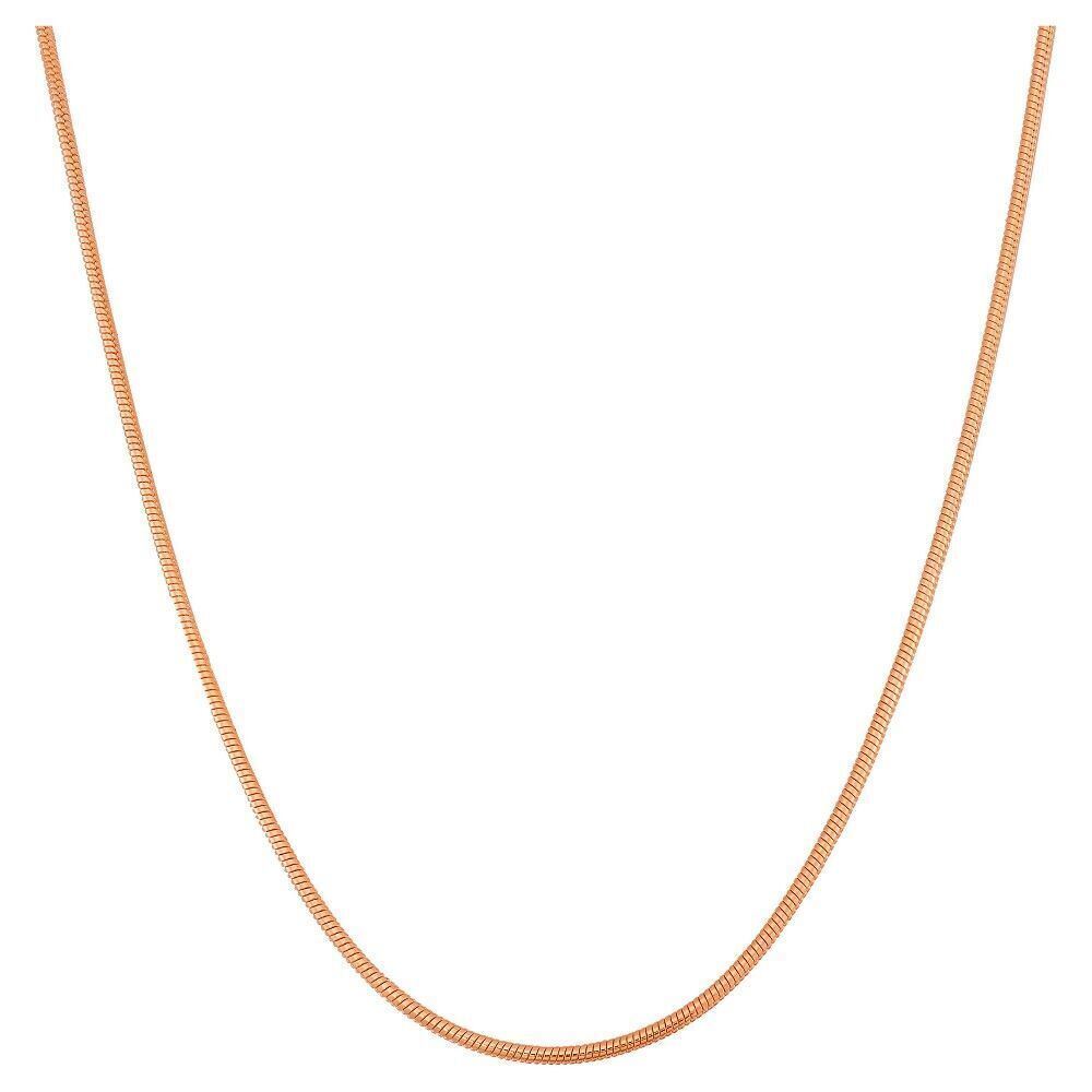 14k Rose Gold Plated Over 925 Sterling Silver Diamond Cut Snake Chain Italian