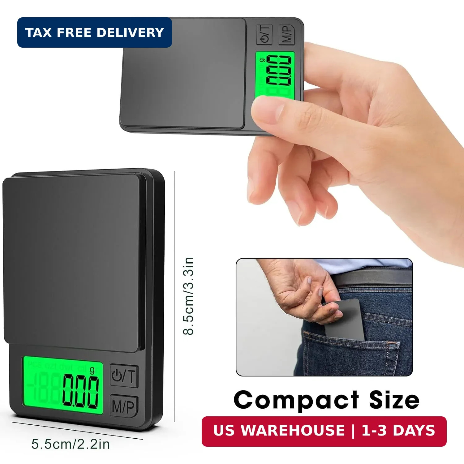 1000g x 0.01g Digital Pocket Scale LCD Jewelry Gold Coin Gram Weight Scale