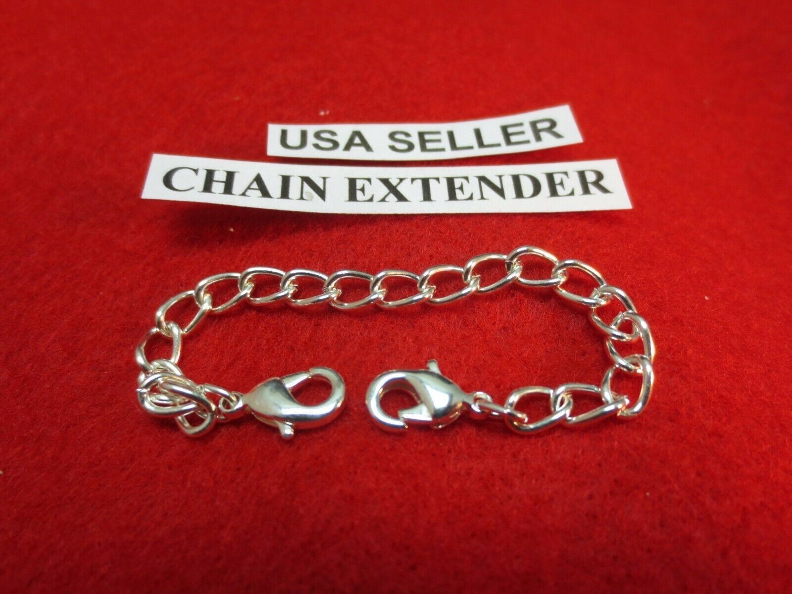 1″ 14 kt GOLD & WHITE GOLD EP & STERLING SILVER EP DOUBLE LOBSTER CLAW EXTENDER