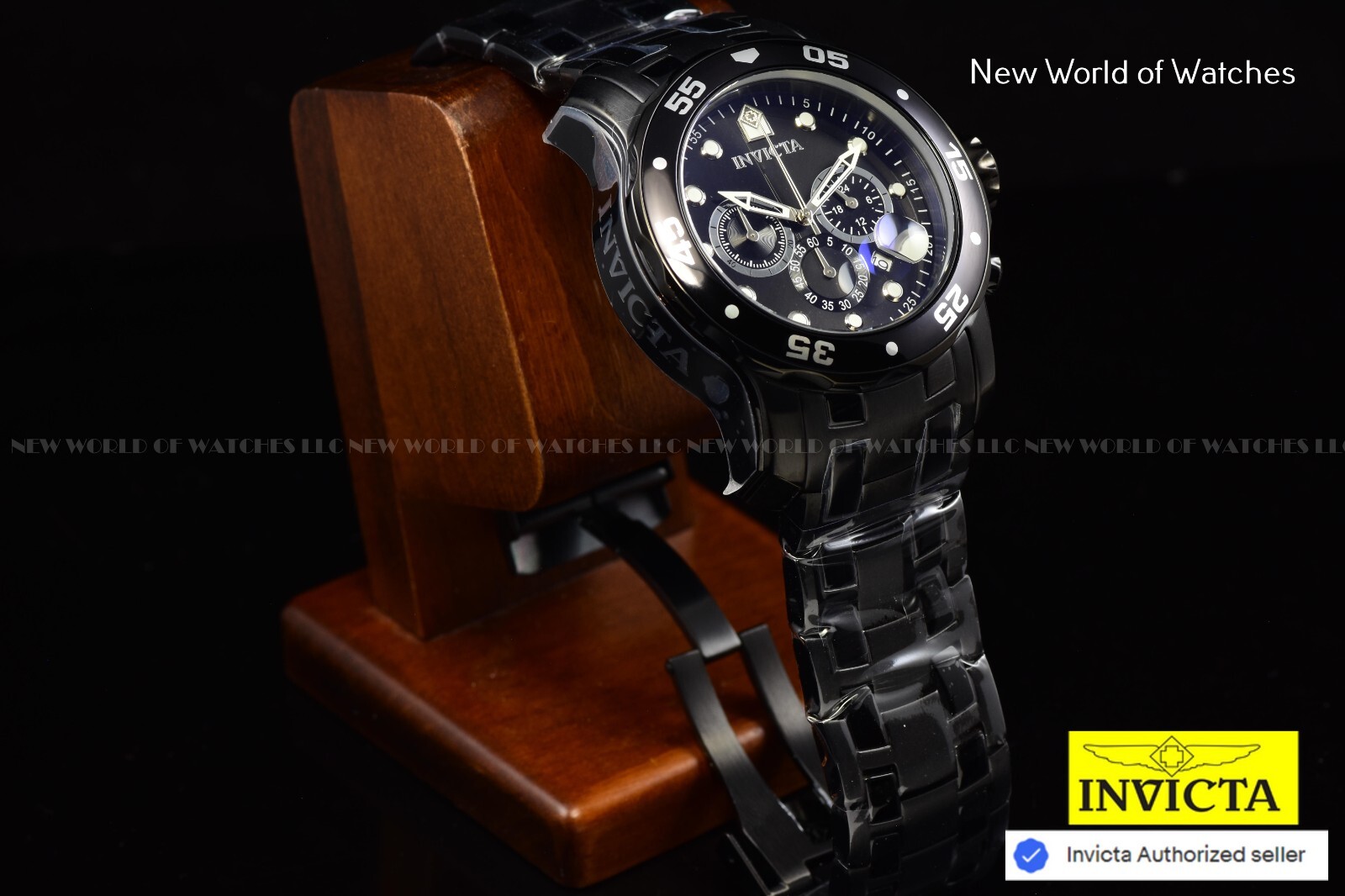 Invicta Men’s Pro Diver Scuba Chronograph Triple Black Combat Bracelet NEW Watch