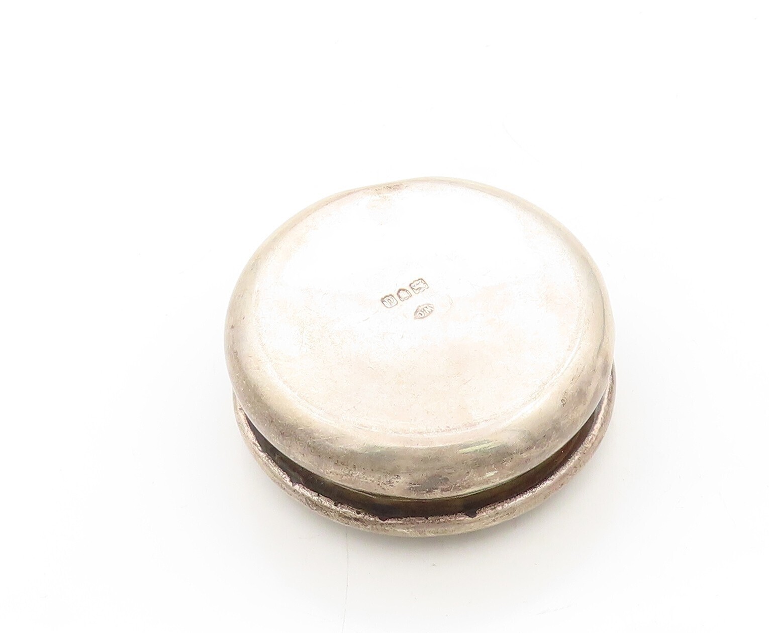925 Sterling Silver Vintage Pill Box WC ENGLAND Antique Carved (OPENS) TR3818