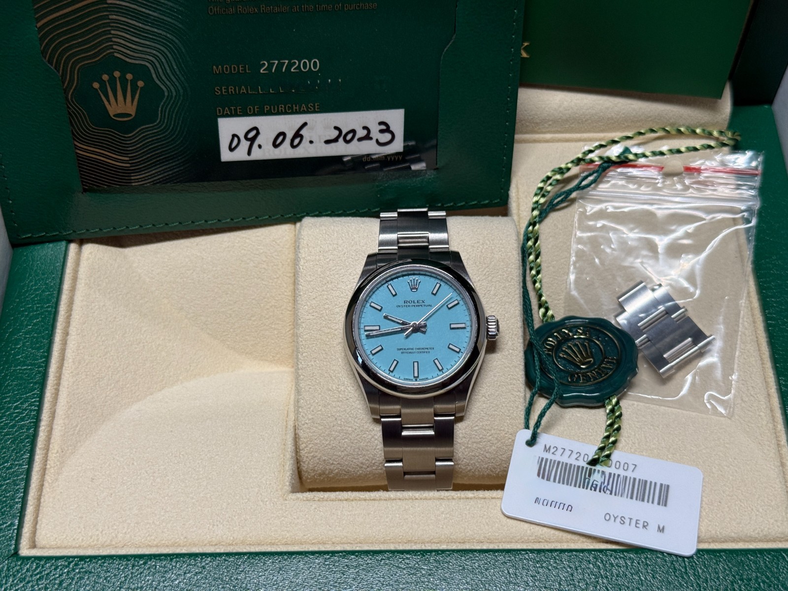 Rolex Oyster Perpetual 31mm Tiffany Dial Ref: 277200 2023