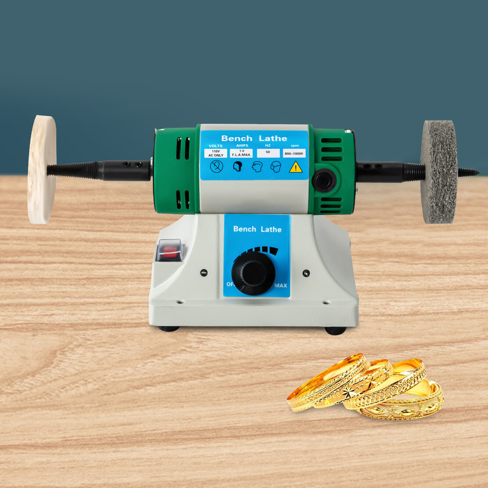 Variable Speed Bench Grinder Jewelry Polisher Polishing Machine Craft Buffing
