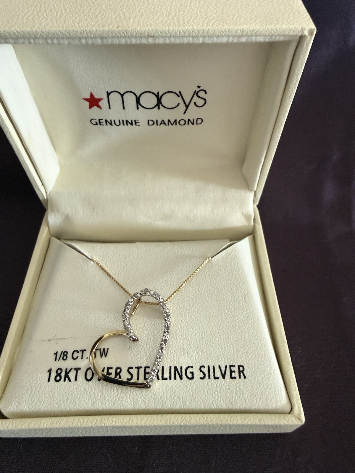 1/8 Carat TW Heart Pendant Set In 18kt Gold Fill Over Sterling Silver