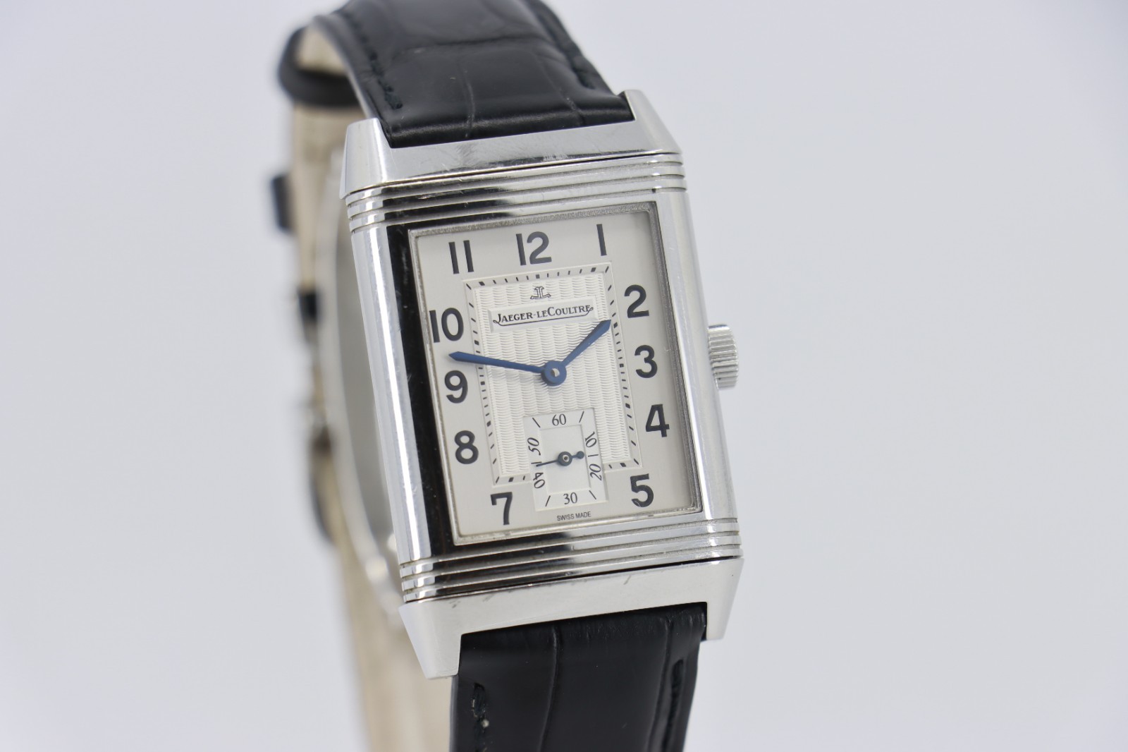 Jaeger-LeCoultre Reverso Grande Taille 270.8.62 Silver Dial Leather Strap 26mm