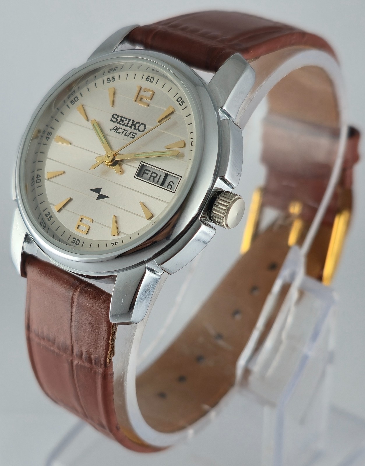 Refurbished Seiko Actus Automatic Silver Dial with Day/Date Men Watch | 17 Jewel