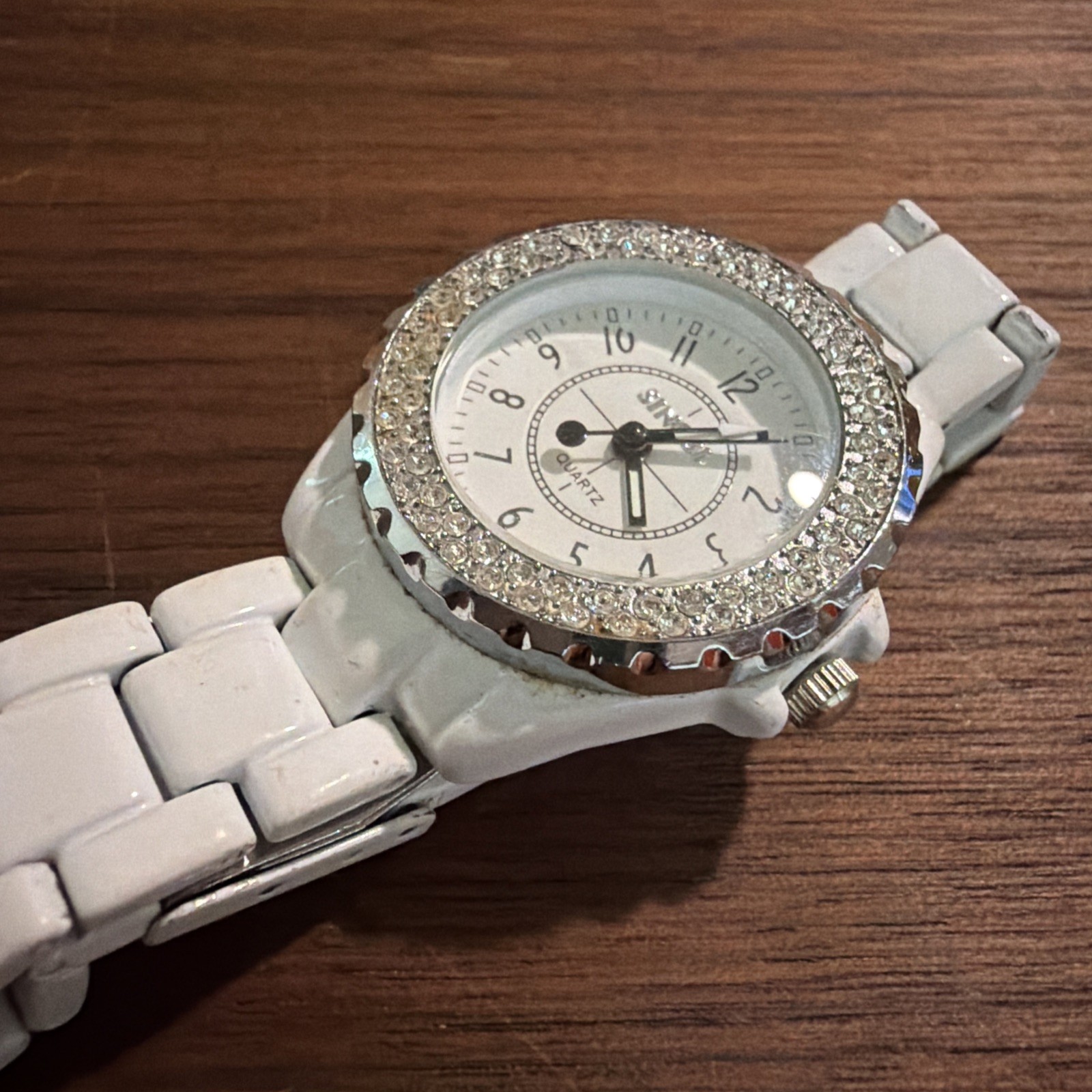 Women’s Sinobi Quartz White Watch Diamond Accent Needs New Battery