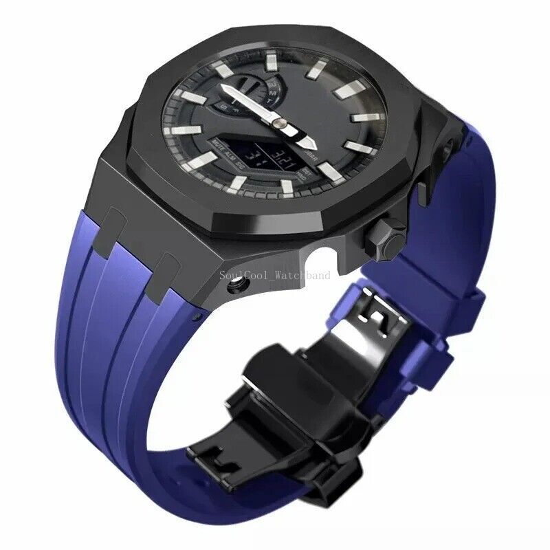 Gen 5th Metal Watch Bezel Case Mod Kit With Rubber Band For Casioak GA 2100/2110