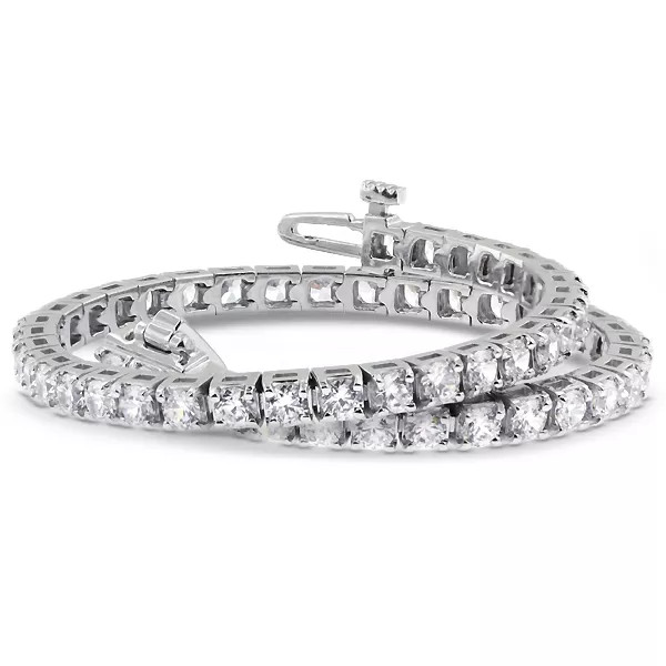 Tennis Bracelet Solid 14K Gold Classic Round 3.25 Carat Lab-Grown Diamond E VVS2