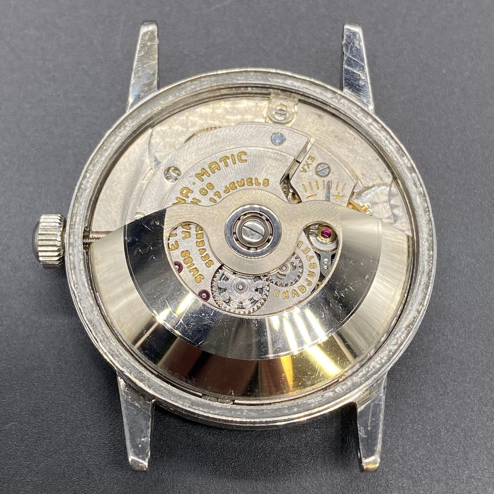 Vintage Eterna-Matic Automatic 17 Jewels Swiss Acier Inoxydable Watch