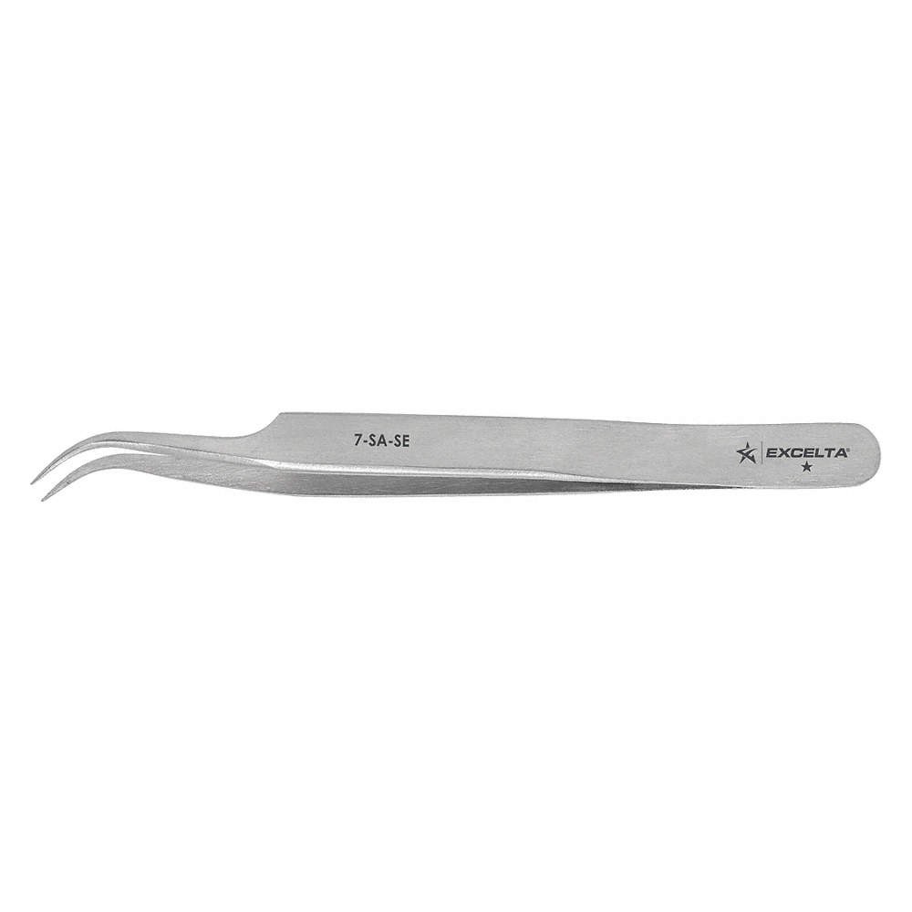 EXCELTA 7-SA-SE Tweezer,Curved Fine,4-1/2 in. L,SS PK 10