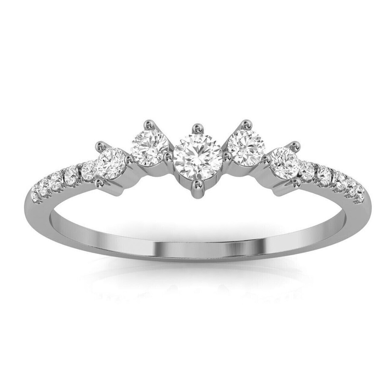 1.6 CT CZ Stackable Pretty Ring 925 Silver Plated Thin Ring For Wedding Gifts