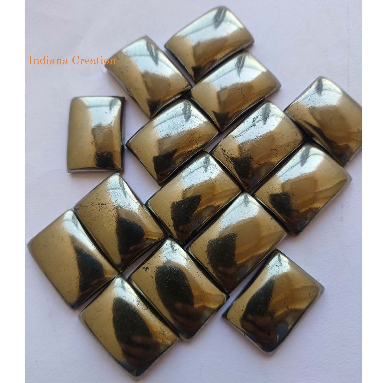 Natural Pyrite Rectangle Cabochon 6x8mm To 20x25mm Loose Gemstone