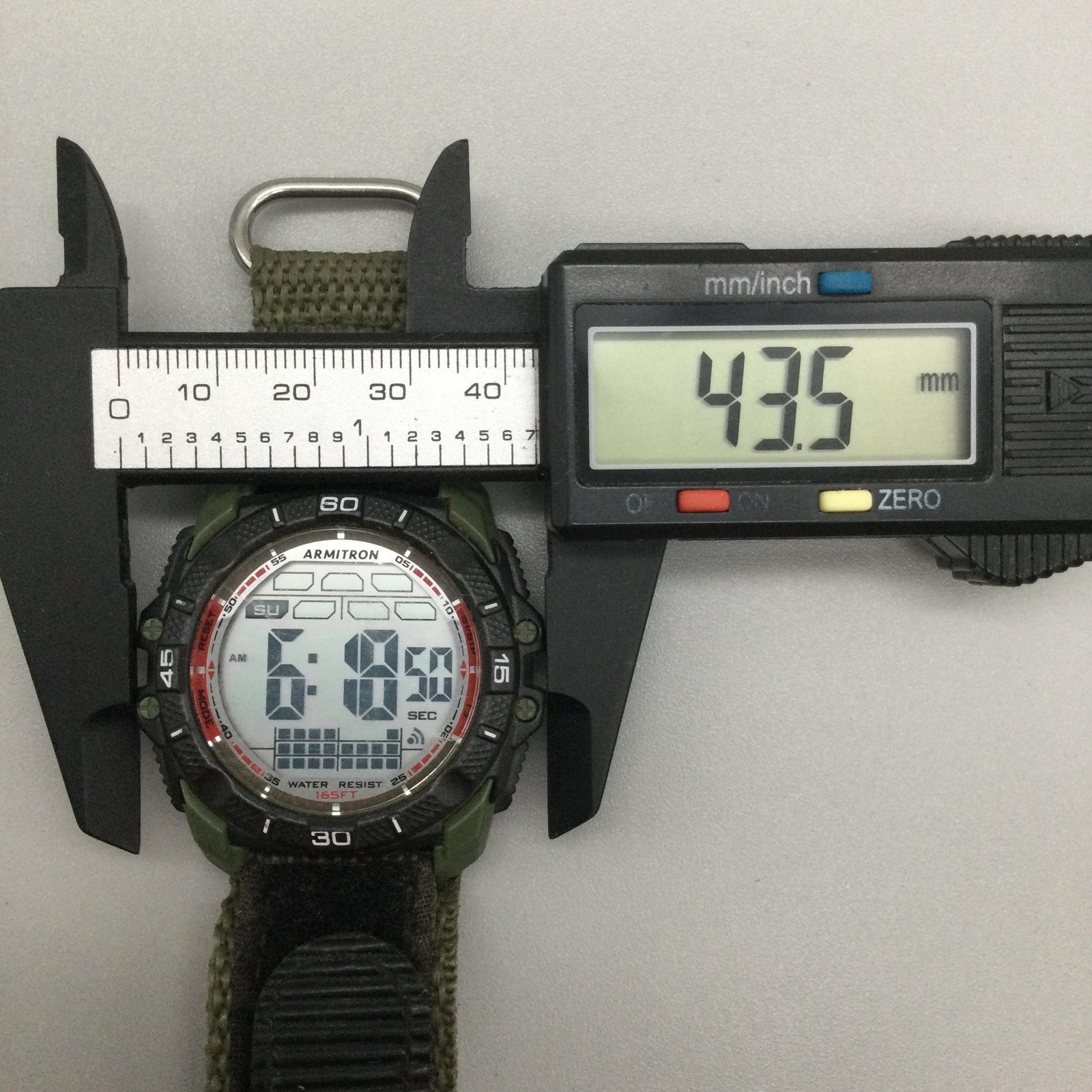 Armitron Pro Sport Mens Watch 44mm Digital Green Nylon Backlight 50m WR Alarm