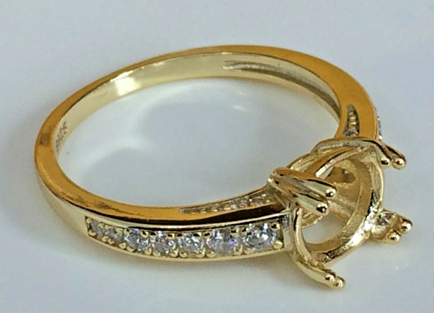 Moissanite Diamond Ring 8mm Round 2ct Stone 14k Gold Plated Sizes 6 to 10 US