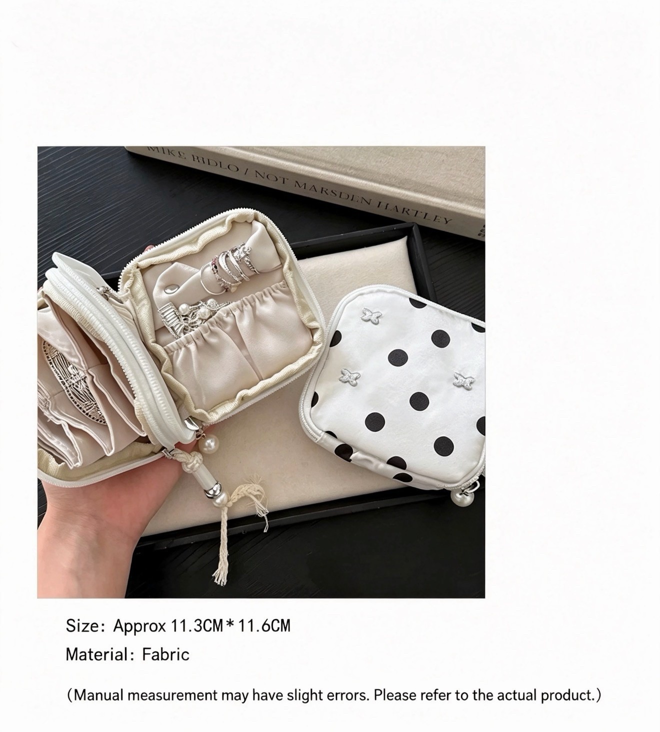 PolkaDot Toast Shaped StoragepouchMulti-Purpose Portable Jewelry Coin &Card Purs