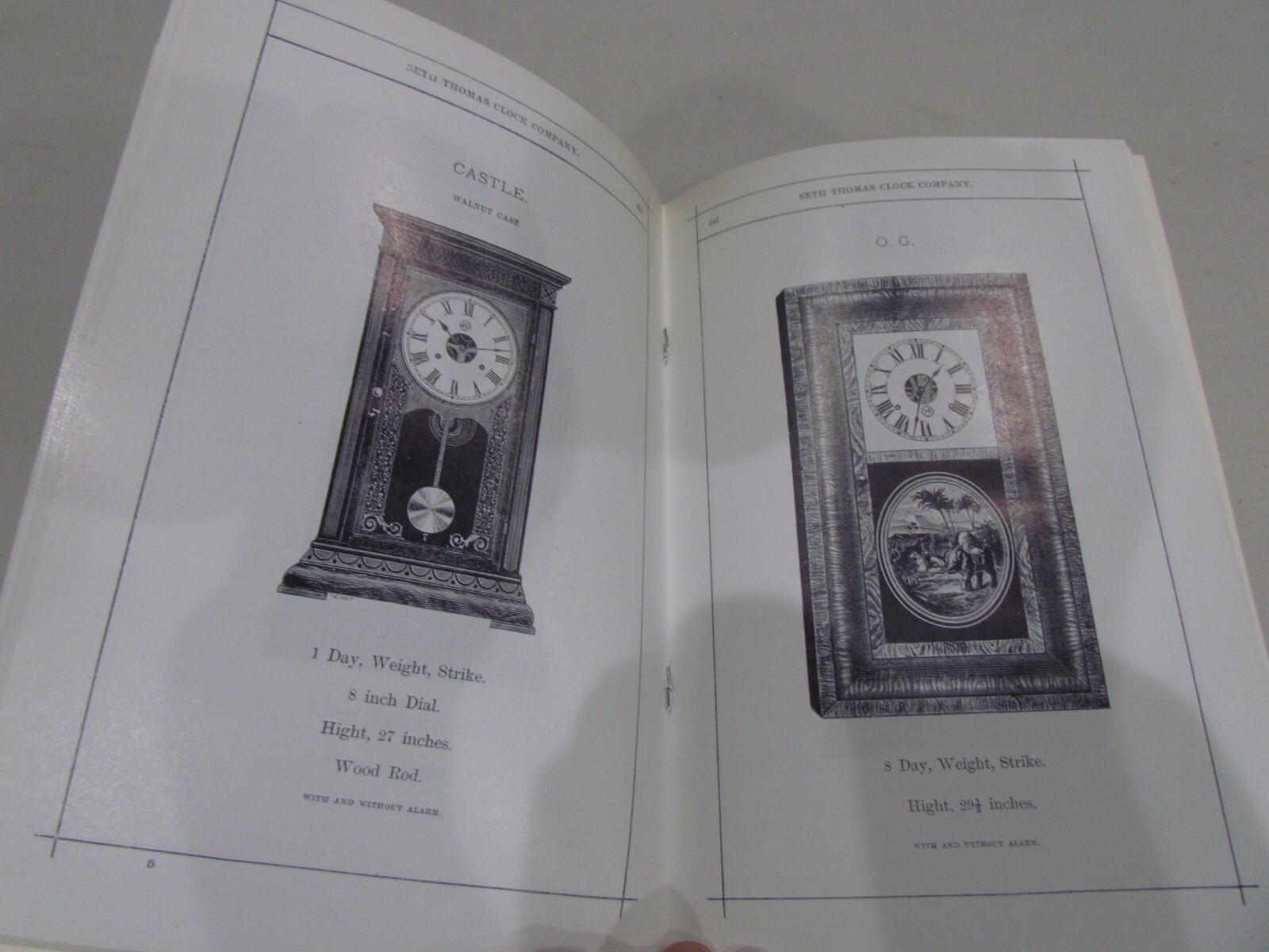 1884-5 Reprint Seth Thomas Clocks with Price List