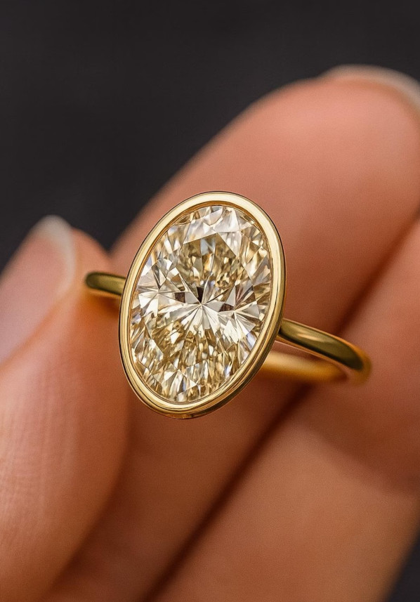 GNR Certified Moissanite Ring Vintage Brass Engagement Ring Moissanite Jewelry