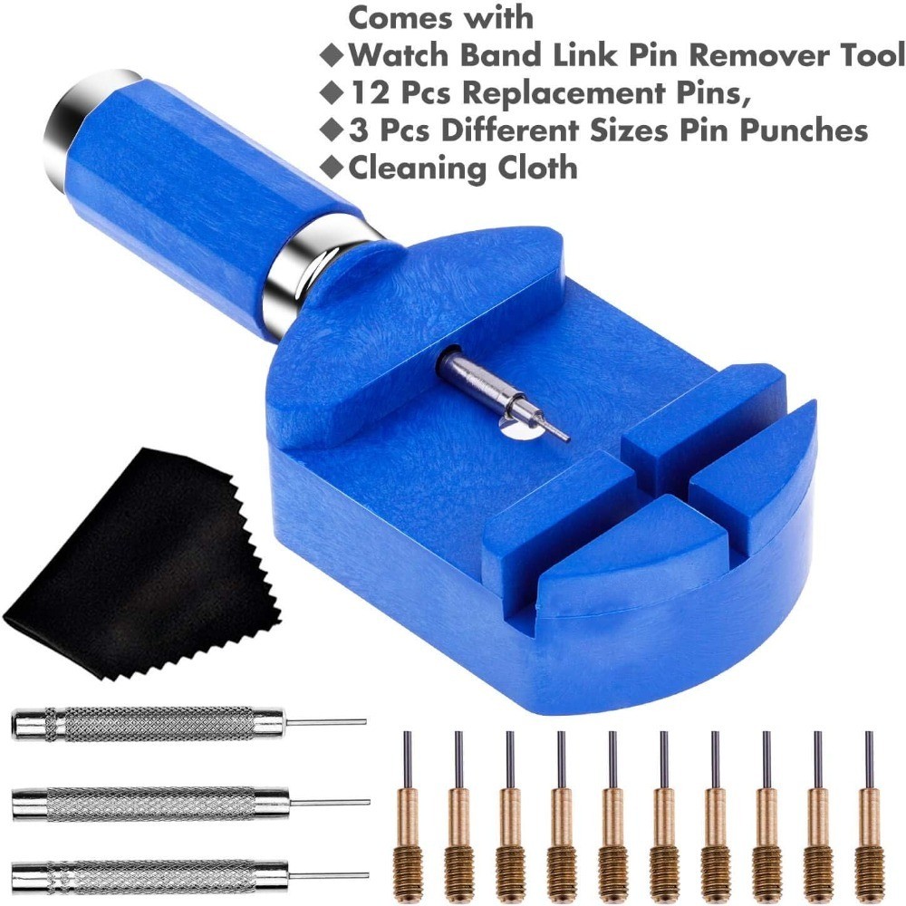 Watch Link Removal Tool Kit with Replacement Pins and Pin Punches for Bracelet