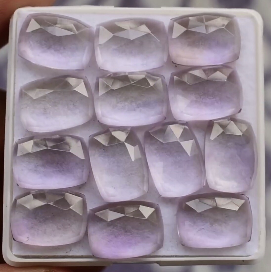 11.6ct 14.4c10.5×4.4mm Pair Pink Faceted Amethyst Rose Cut Cabochons Gems