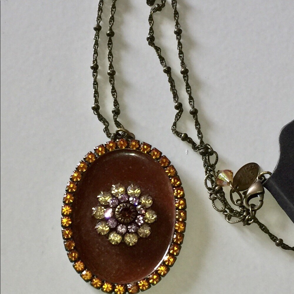 LIZ PALACIOS PENDANT CRYSTAL NECKLACE 20” NWT