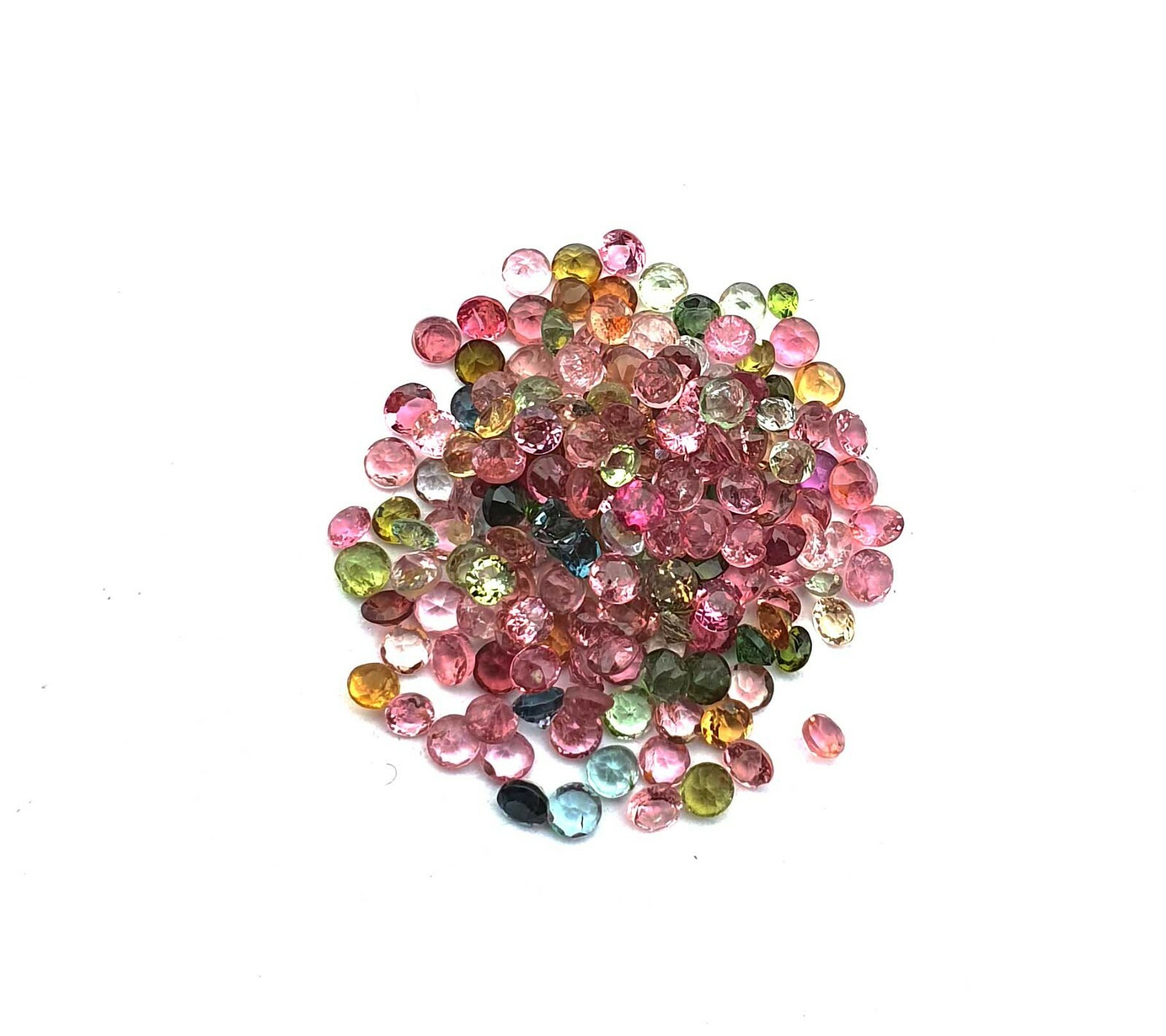 Natural Multi Tourmaline Round Cut Loose Gemstone Lot 100 Pcs 2.50 MM