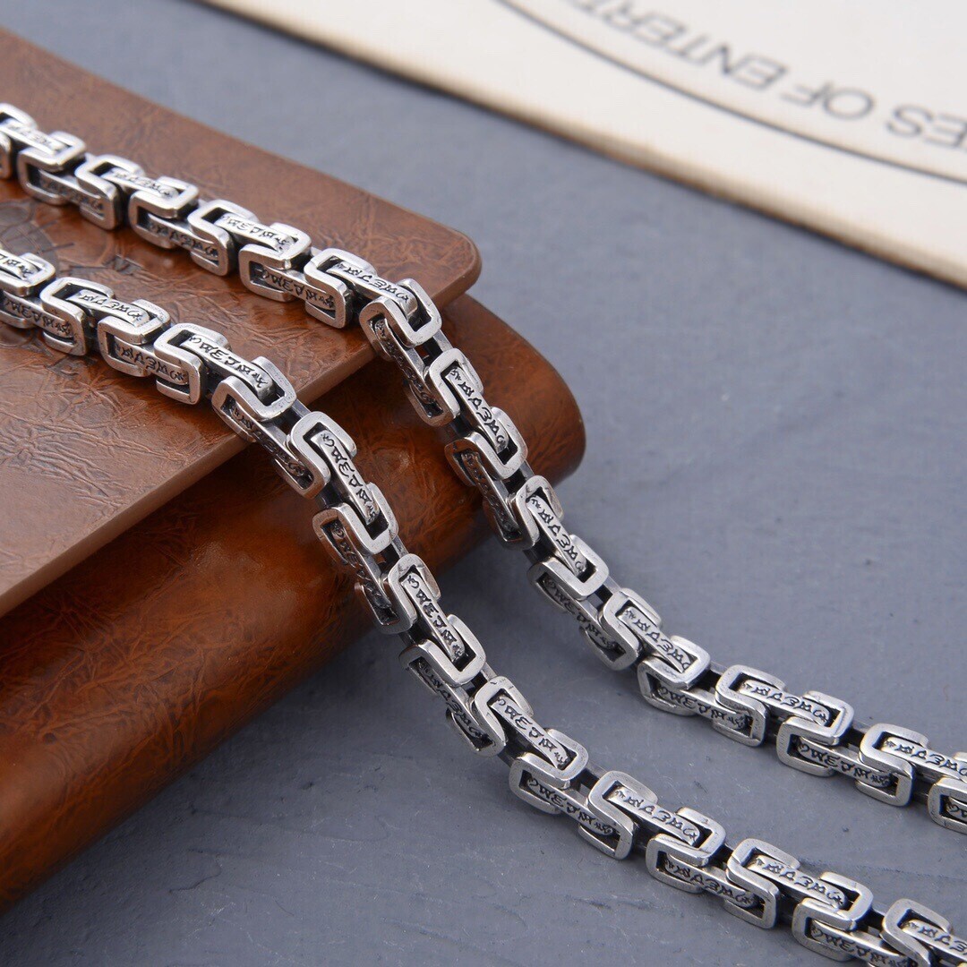 Real 925 Sterling Silver Chain Women Men 5mm Byzantine Link Necklace Bracelet