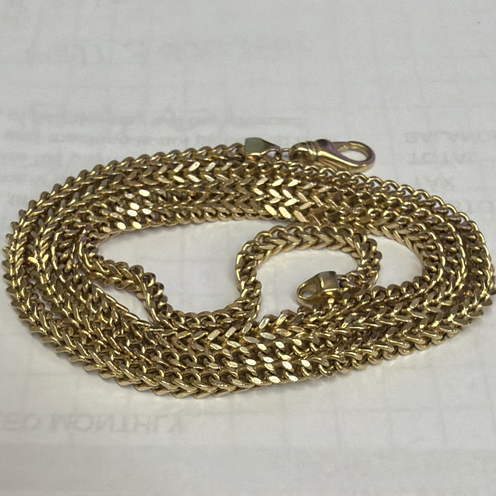 3mm 10K Yellow Gold Franco Chain Necklace, Lobster Clasp Closure 24 inch