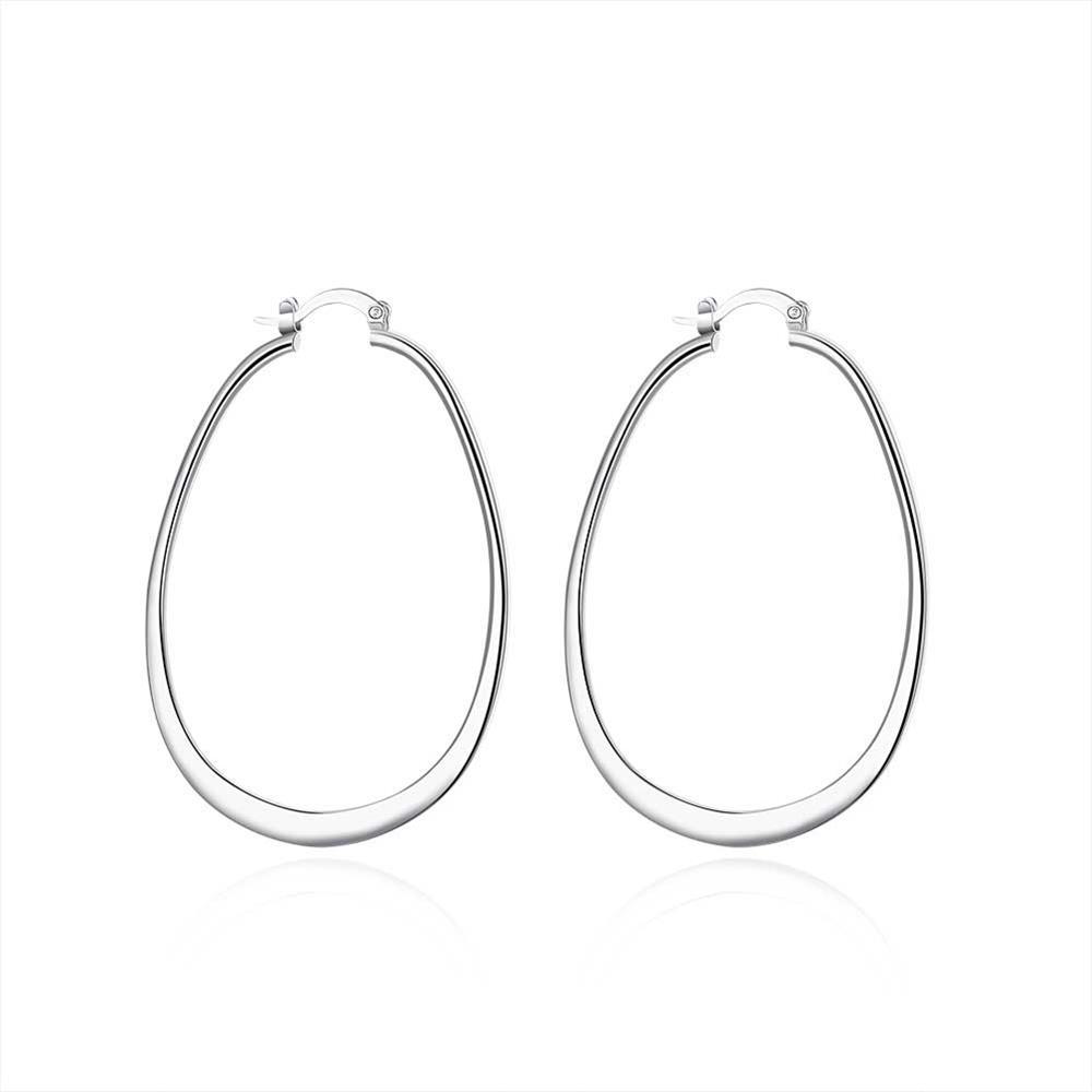 925 Sterling Silver Hoop Pierced Earrings 2.7″ inch L1