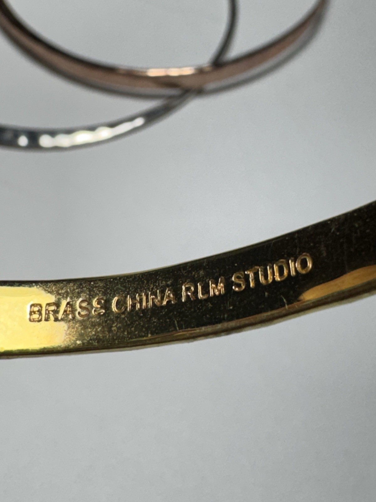 RLM Studio Set of 3 Stacking Bangle Bracelets Brass Copper Sterling Silver China