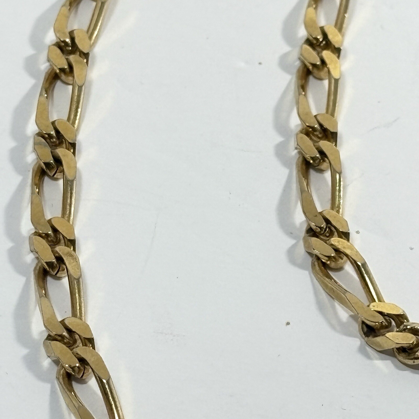 Vintage Signed MONET Gold Tone Chain Necklace Figaro Flat Link 30″