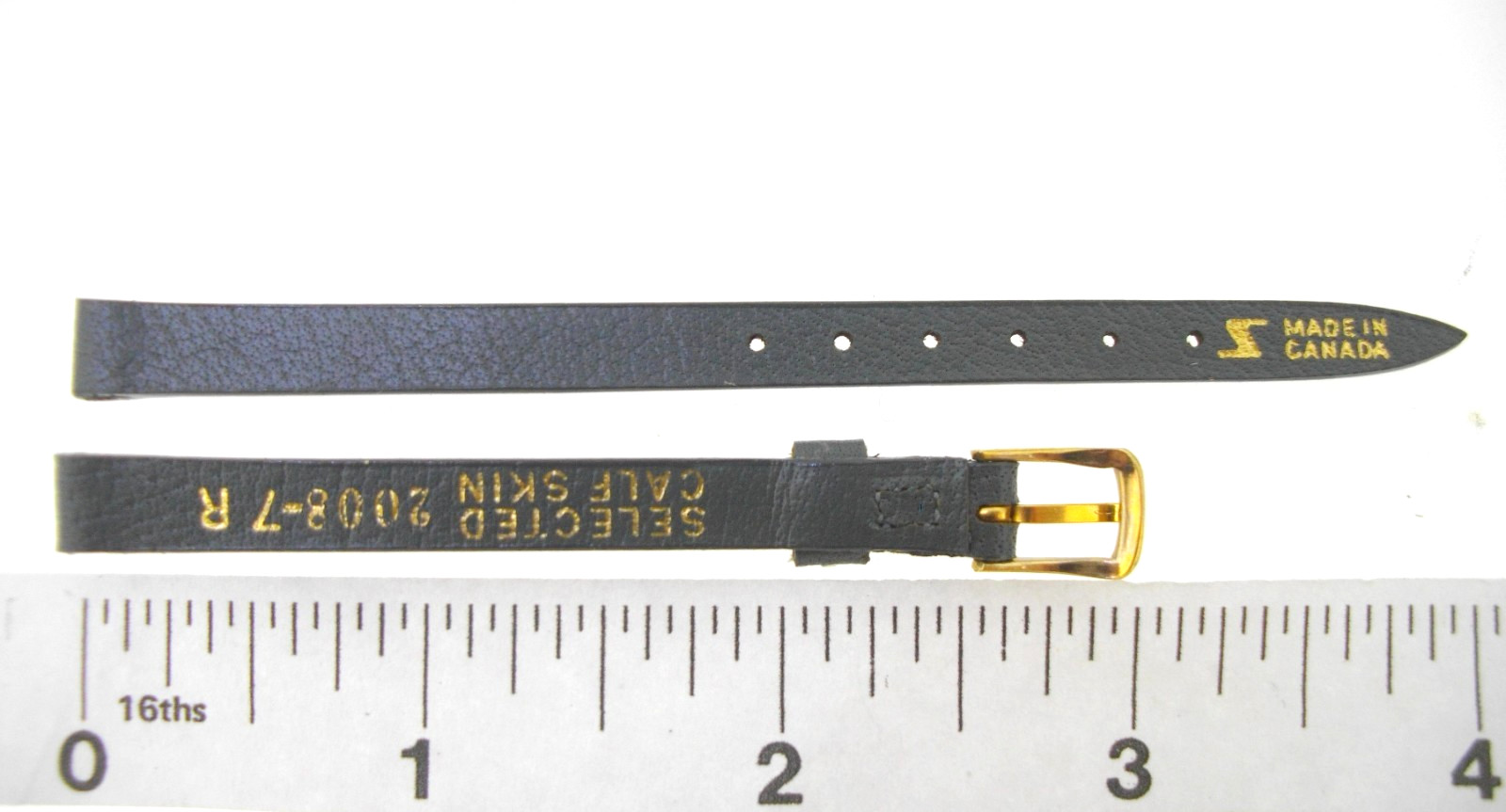 Watchband Stylecraft 7 mm Regular Gray SELECTED CALF SKIN leather watch strap